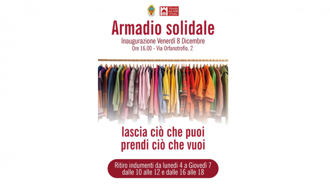 Sambuca, aprono i battenti le porte dell'armadio solidale 