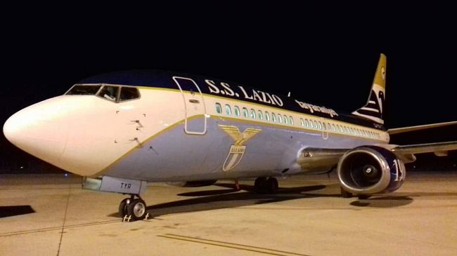 A Trapani Birgi il nuovo aereo della Lazio di Tayaranjet