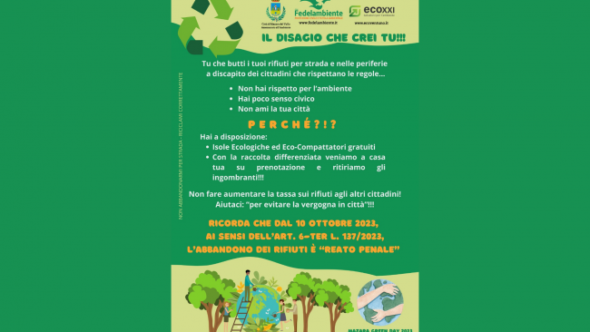 Mazara, azioni di contrasto all'abbandono dei rifiuti