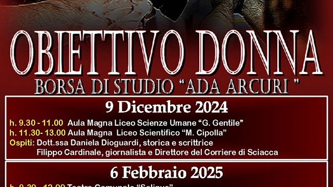 ​Il Polo Liceale di Castelvetrano presenta il progetto “Obiettivo Donna” – Borsa di Studio Ada Arcuri