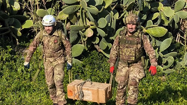 Castellammare, operazione congiunta di Esercito e VVF per la bonifica di un ordigno 