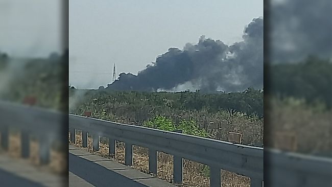 La discarica di contrada Rampante Favara in fiamme