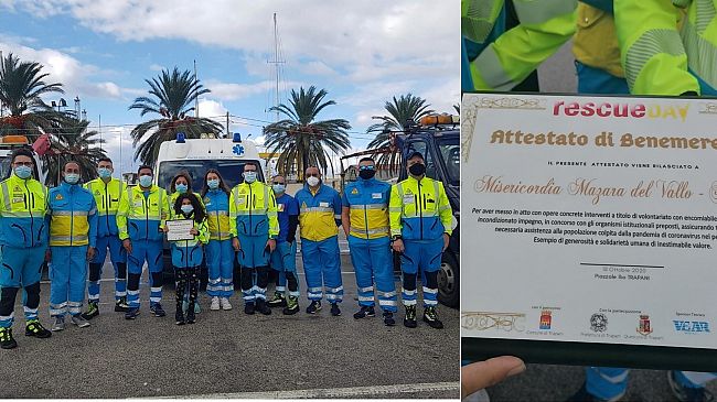 La Misericordia di Mazara “San Vito” premiata al Rescue Day 2020 a Trapani