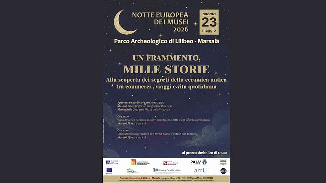 Notte Europea dei Musei al Parco di Lilibeo, archeologia e storia sotto le stelle