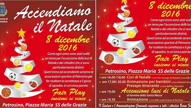 Petrosino, Accendiamo il Natale: tutto pronto per la cerimonia di accensione dell’Albero