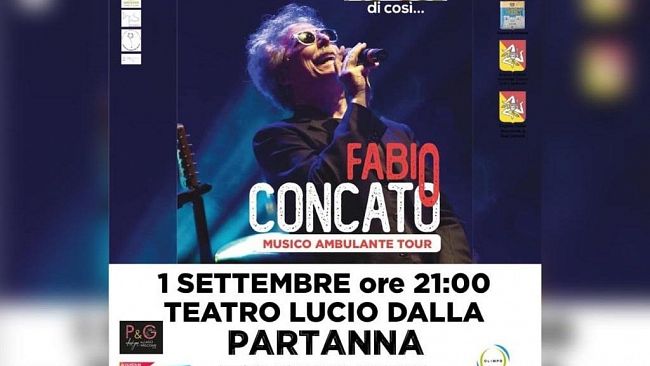 Fabio Concato in concerto a Partanna mercoledì 1° settembre per Artemusicultura