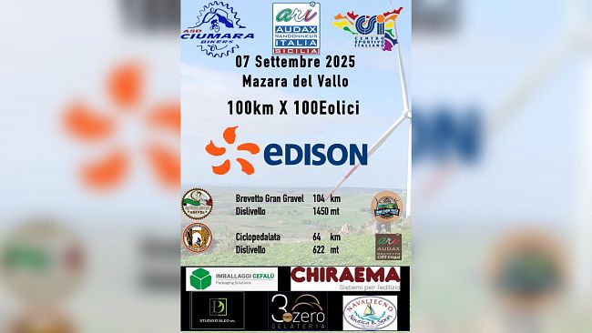 Mazara, torna la Randonnée “100 km x 100 Eolici”, valida per il brevetto Gran Gravel Italiano